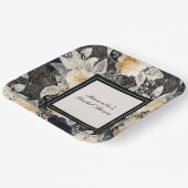 ブラッククリームヒョウ動物フローラブライダルシャワー ペーパープレート (傾斜あり)