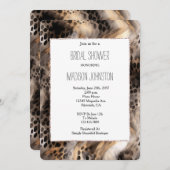 ブラッククリームヒョウ動物ブライダルシャワー 招待状 (正面/裏面)