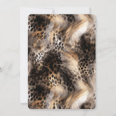 ブラッククリームヒョウ動物ブライダルシャワー 招待状 (裏面)