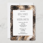 ブラッククリームヒョウ動物ブライダルシャワー 招待状 (正面)