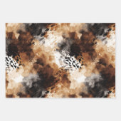 ブラッククリームヒョウ動物 ブライダルシャワー ラッピングペーパーシート (正面3)