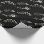 ブラッククリームピーコックフェザー誕生日 ラッピングペーパー (角)