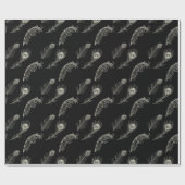 ブラッククリームピーコックフェザー誕生日 ラッピングペーパー (フラット)