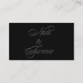 ブラッククリームフローラ結婚エンボス座席表 プレイスカード (裏面)