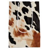 ブラッククリームブラウンカウハイドウェディング ミディアムペーパーバッグ (裏面)