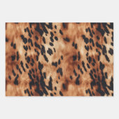 ブラッククリームブラウンカウハイドウェディング ラッピングペーパーシート (正面2)