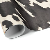 ブラッククリームブラウンカウハイドウェディング ラッピングペーパー (ロールコーナー)