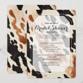 ブラッククリームブラウンカウハイド ブライダルシャワー 招待状 (正面/裏面)