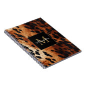 ブラッククリームブラウンコウィド金ゴールドモノグラム ノートブック (右側)