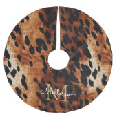 ブラッククリームブラウンコウィド金ゴールドモノグラム ブラッシュドポリエステルツリースカート (正面)