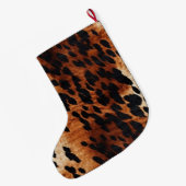 ブラッククリームブラウンコウィド金ゴールドモノグラム ラージクリスマスストッキング (裏面 (吊り時))