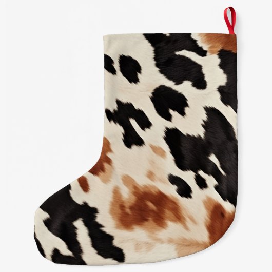 ブラッククリームブラウンコウィド ラージクリスマスストッキング (裏面)