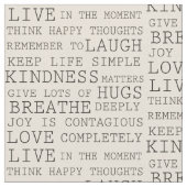 ブラッククリーム感動的引用文 ファブリック (クローズアップ)