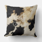 ブラッククリーム金ゴールドウエスタンコウィド クッション (正面)