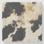 ブラッククリーム金ゴールドウエスタンコウィド ストーンコースター (正面)