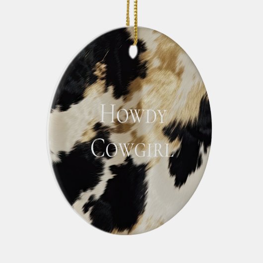 ブラッククリーム金ゴールドウエスタンコウィド セラミックオーナメント (右)