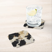 ブラッククリーム金ゴールドウエスタンコウィド ペーパーコースター (インサイチュ)