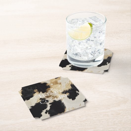 ブラッククリーム金ゴールドウエスタンコウィド ペーパーコースター (インサイチュ)