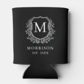 ブラッククレストモダンボタニカルモノグラム結婚ズ 缶クーラー (裏面)