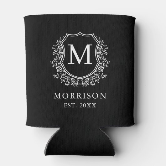 ブラッククレストモダンボタニカルモノグラム結婚ズ 缶クーラー (裏面)