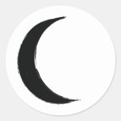 ブラッククレセントダークムーンアストロロジー〔占星術の〕十二宮図パーティー ラウンドシール (正面)