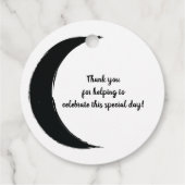 ブラッククレセントムーンアストロロジー〔占星術の〕十二宮図ベビーシャワー フェイバータグ (裏面)