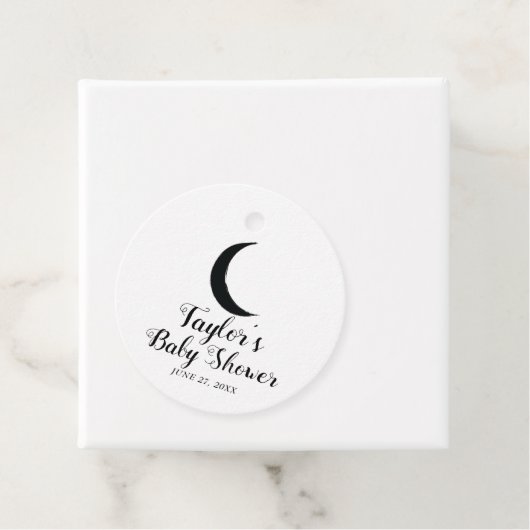 ブラッククレセントムーンアストロロジー〔占星術の〕十二宮図ベビーシャワー フェイバータグ (インサイチュ)