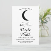 ブラッククレセントムーンアストロロジー〔占星術の〕十二宮図ベビーシャワー 招待状 (スタンド正面)