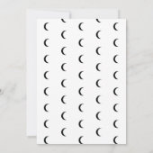 ブラッククレセントムーンアストロロジー〔占星術の〕十二宮図ベビーシャワー 招待状 (裏面)