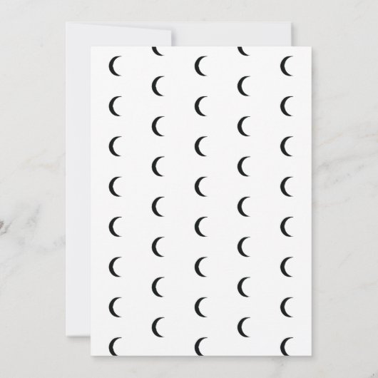 ブラッククレセントムーンアストロロジー〔占星術の〕十二宮図ベビーシャワー 招待状 (裏面)