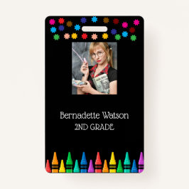 ブラッククレヨン&スターズカラフルスクール先生 バッジ