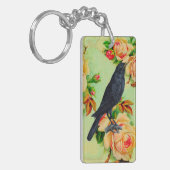 ブラッククロウとバラ キーホルダー (正面左)