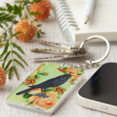 ブラッククロウとバラ キーホルダー (正面右)