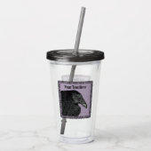 ブラッククロウの頭を紫華美黒に縁ど表示 アクリルタンブラー (裏面)