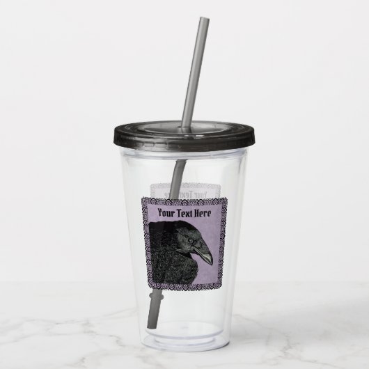 ブラッククロウの頭を紫華美黒に縁ど表示 アクリルタンブラー (裏面)