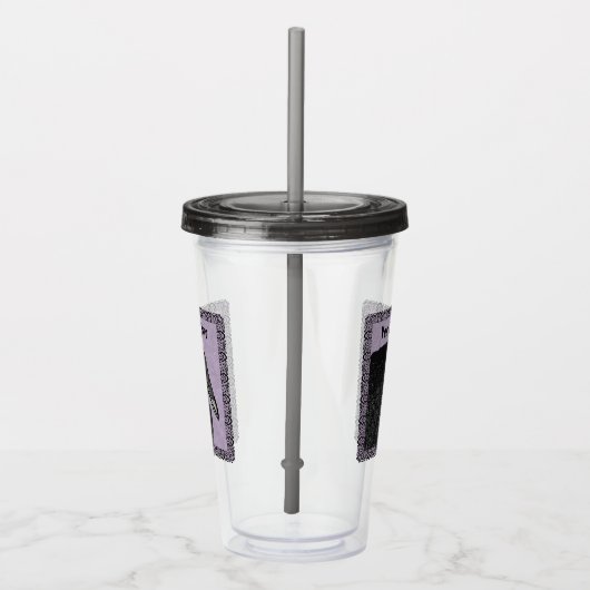 ブラッククロウの頭を紫華美黒に縁ど表示 アクリルタンブラー (右)