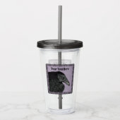 ブラッククロウの頭を紫華美黒に縁ど表示 アクリルタンブラー (正面)