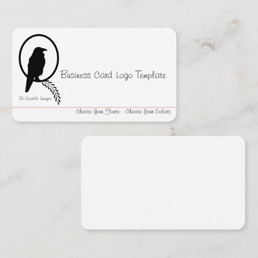 ブラッククロウまたはRavenロゴ名刺 名刺 (正面/裏面)