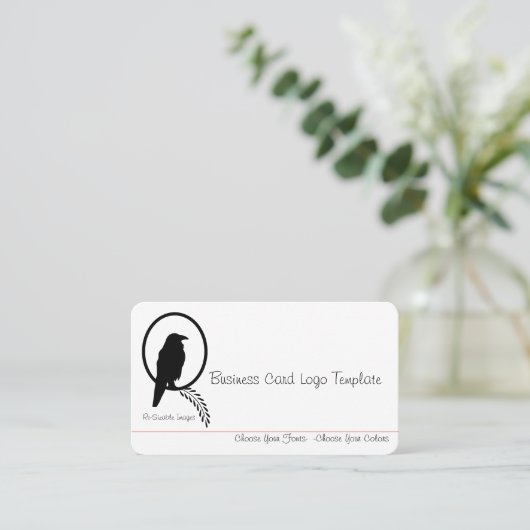 ブラッククロウまたはRavenロゴ名刺 名刺 (スタンド正面)