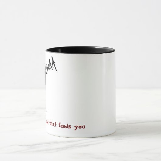 ブラッククロウイラストレーション – ゴシックスタイルアートデザイン マグカップ (中央)