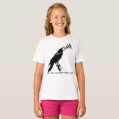 ブラッククロウイラストレーション – ゴシックスタイルアートデザイン Tシャツ (正面フル)