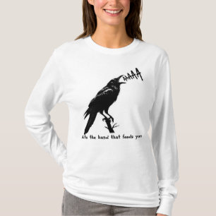 ブラッククロウイラストレーション – ゴシックスタイルアートデザイン Tシャツ
