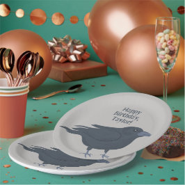 ブラッククロウオングレーパーソナライズされた ペーパープレート