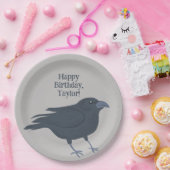 ブラッククロウオングレーパーソナライズされた ペーパープレート (パーティー)