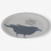 ブラッククロウオングレーパーソナライズされた ペーパープレート (アングル)