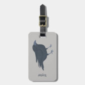 ブラッククロウオングレーパーソナライズされた ラゲッジタグ (正面縦)