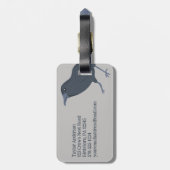 ブラッククロウオングレーパーソナライズされた ラゲッジタグ (裏面縦)
