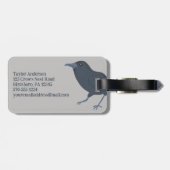 ブラッククロウオングレーパーソナライズされた ラゲッジタグ (裏面横)