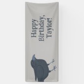 ブラッククロウオングレーパーソナライズされた 横断幕 (縦)