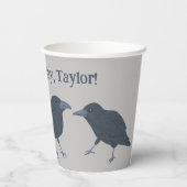 ブラッククロウオングレーパーソナライズされた 紙コップ (裏面)